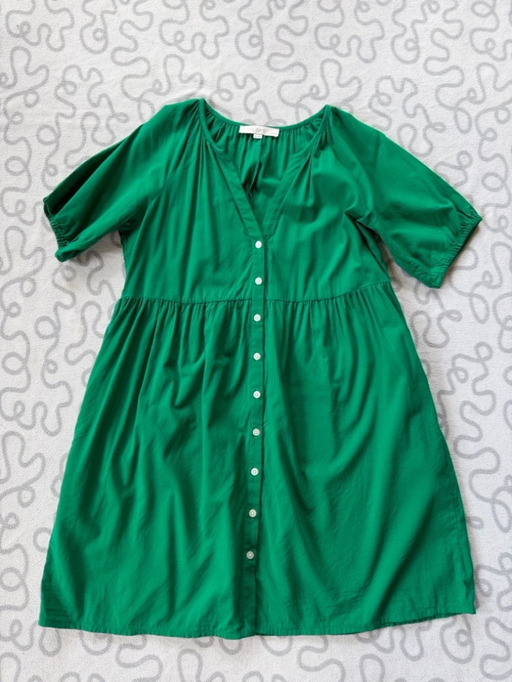Loft Green Button Down Dress